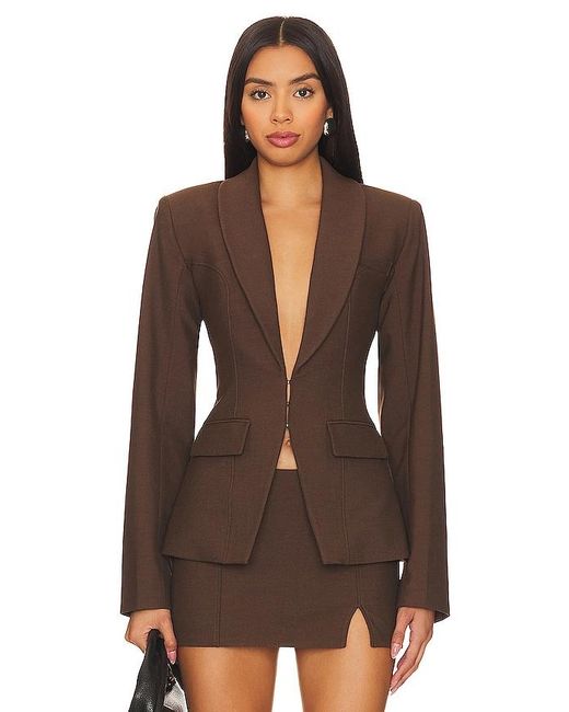 Camila Coelho Brown Mireia Tailored Jacket
