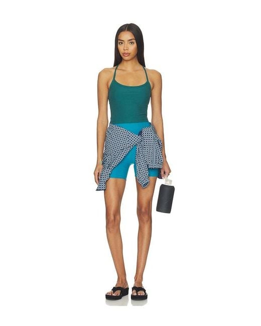 Beyond Yoga Blue Spacedye Keep The Pace 5 Short