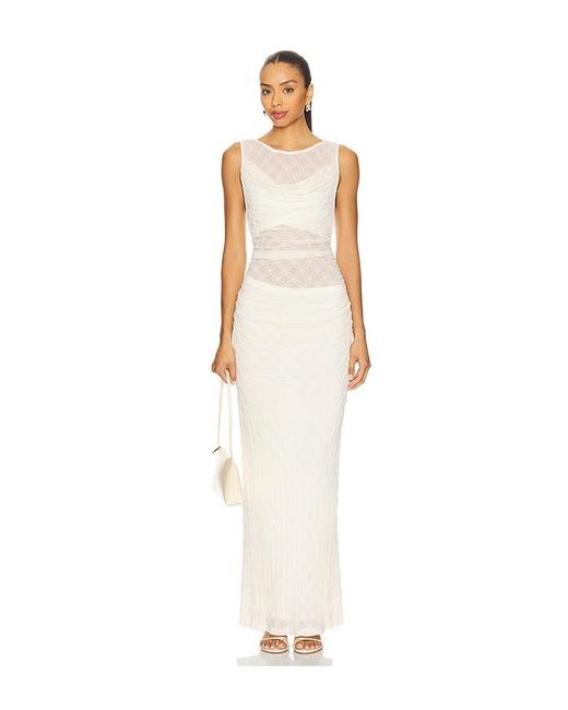 SOVERE White Love Cowl Mesh Dress