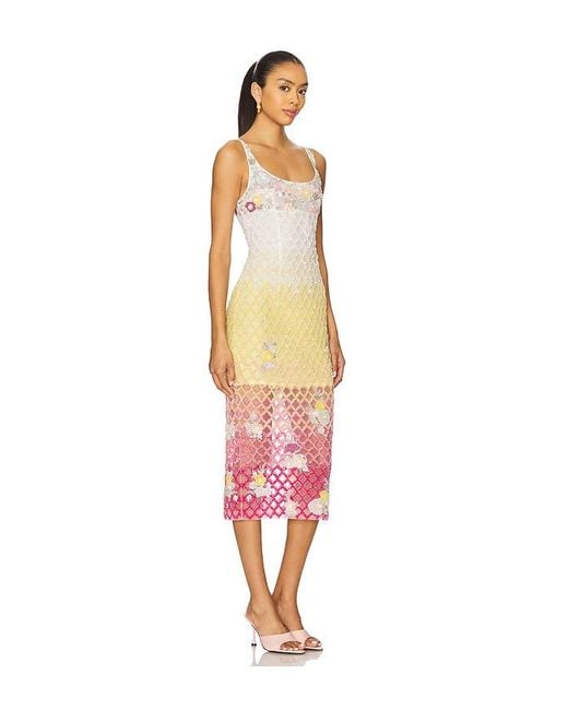 La Fuori White X Revolve Valeria Jewel Embroidered Midi Dress