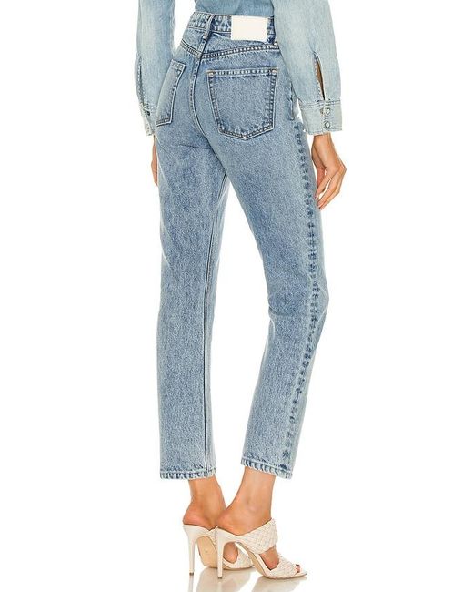 GRLFRND Blue Karolina High Rise Straight Crop