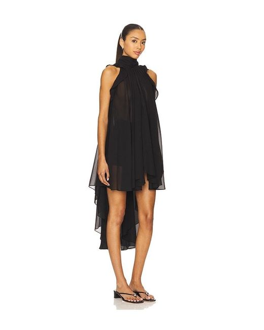 La Fuori Black Gathered Halter Top