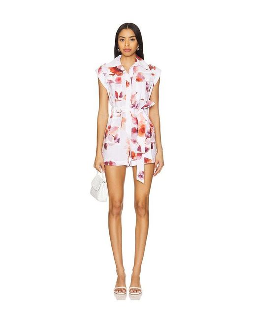 Karina Grimaldi Red Cheyenne Print Romper