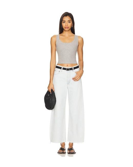 Agolde White Low Curve Fray Jeans