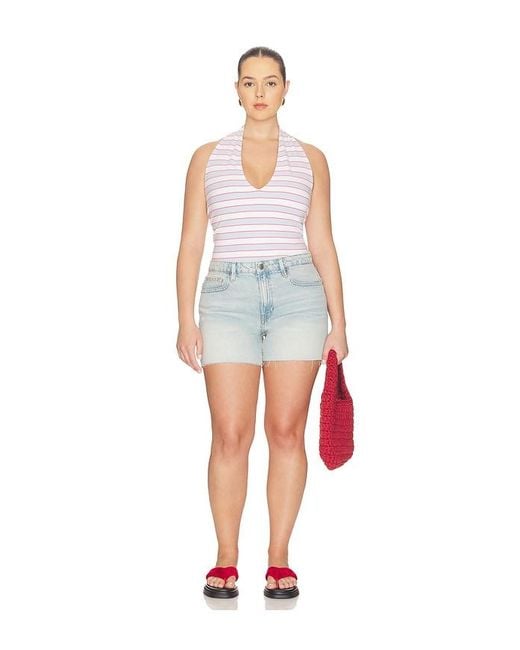 GOOD AMERICAN White Super Stretch Halter Tank Top