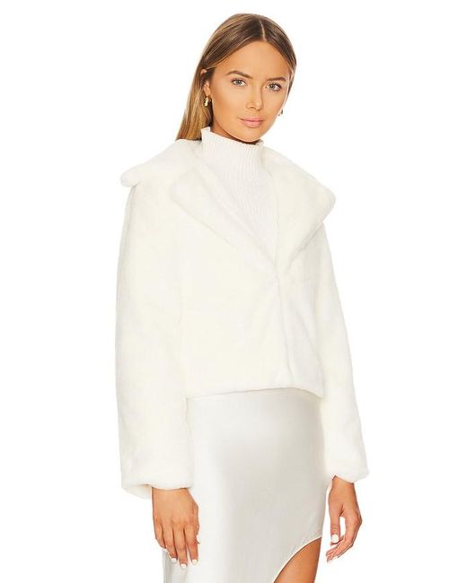 MORE TO COME White Payton Faux Fur Jacket