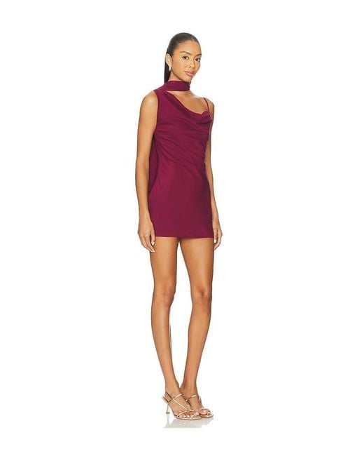 superdown Red Beatrice Drape Mini Dress