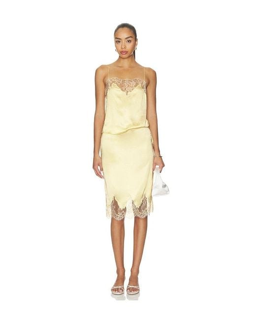 L'academie Yellow 'Academie Geneia Midi Skirt
