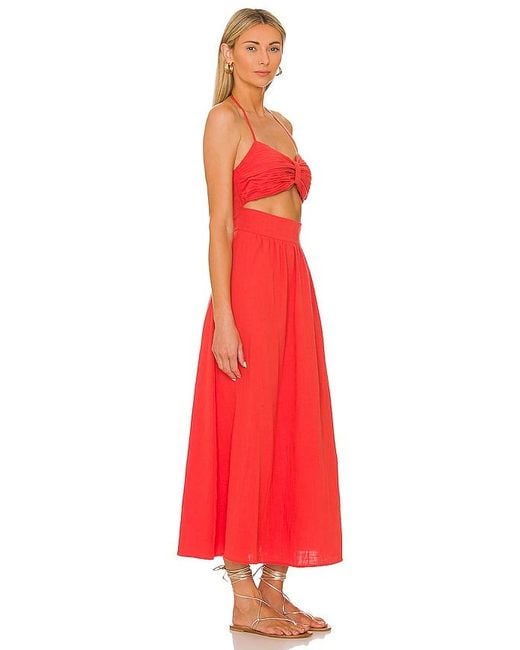 SNDY'S Red Boat Linen Dress