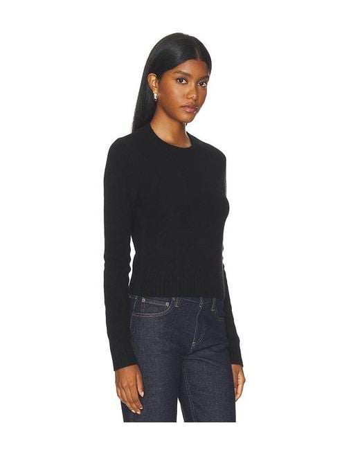 Enza Costa Black Cashmere Shrunken Crew