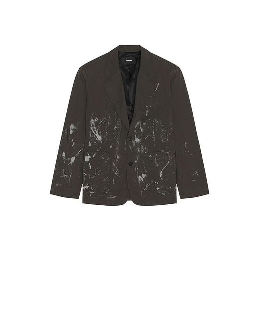 we11done Black Painted Jacket for men