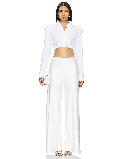 Norma Kamali White Bias Elephant Pant