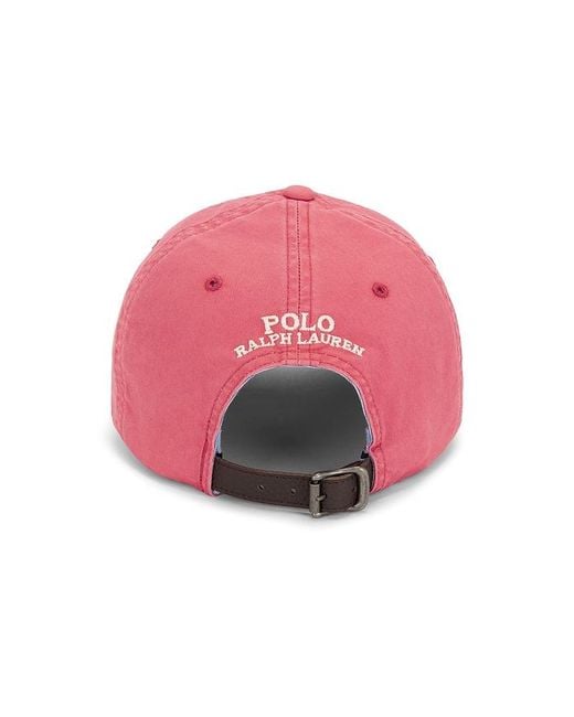 Polo Ralph Lauren Pink Stretch Twill Classic Sport Cap & Leather Strap for men