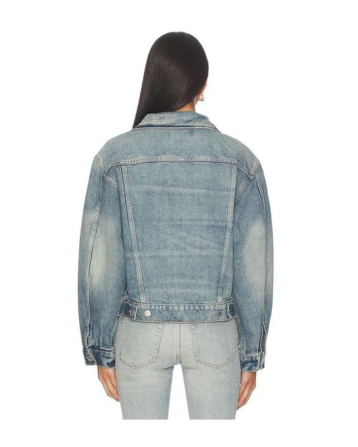 EB DENIM Blue Varsity Trucker Denim Jacket