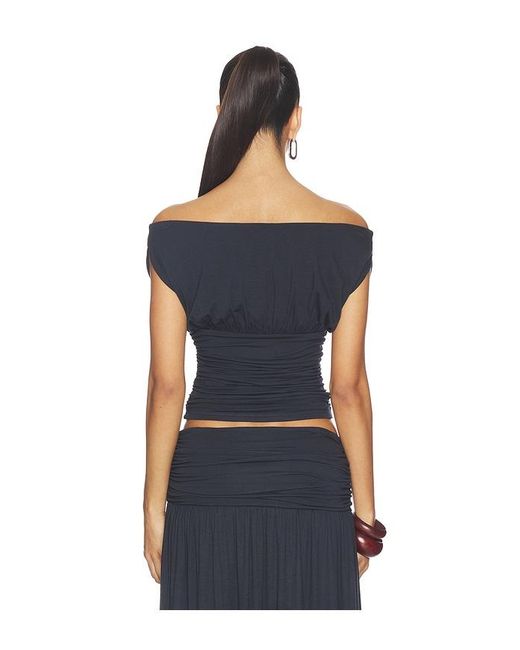 Seven Wonders Blue Avanni Off Shoulder Ruched Top
