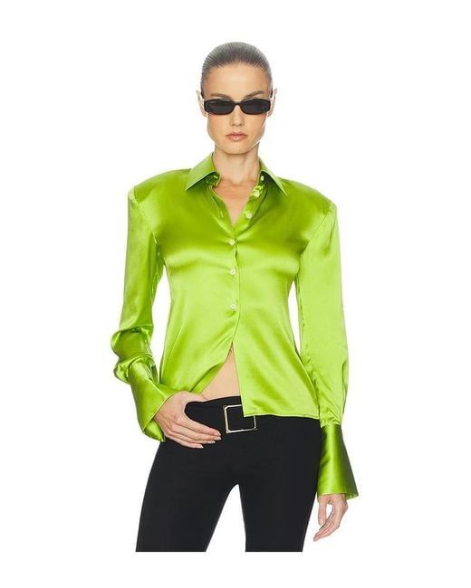 Helsa Green The Silk Charmeuse Shirt