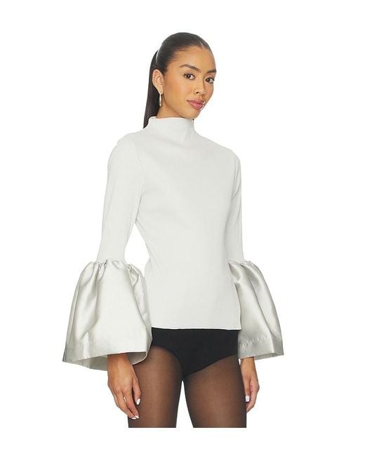 Marques'Almeida White Puff Sleeve Top