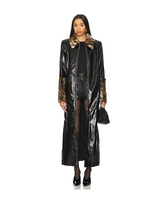 BY.DYLN Black Chandler Faux Fur Coat