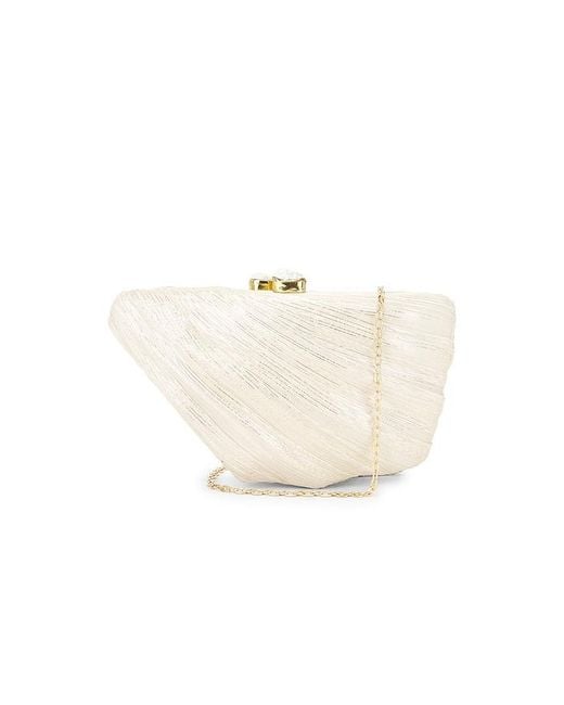 Emm Kuo White Saline Fan Shaped Evening Clutch