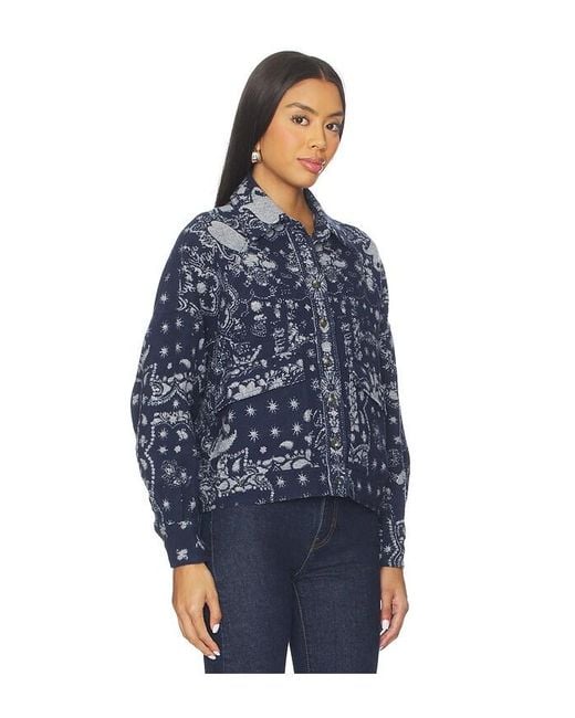 Camisa Jacquard Bandana En Color Azul Talla (También En M, S, Xs) Free People de color Blue