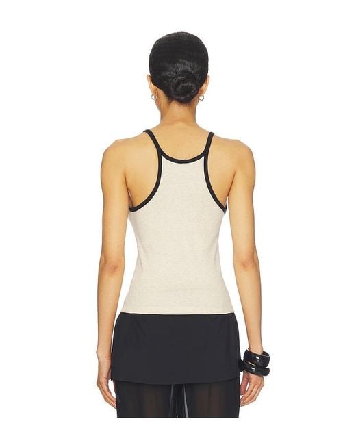 Enza Costa White Classic Ringer Scoop Tank