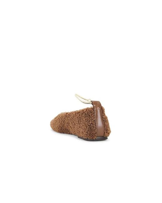 MARIA LUCA Brown Augusta Teddy Ballet Flat