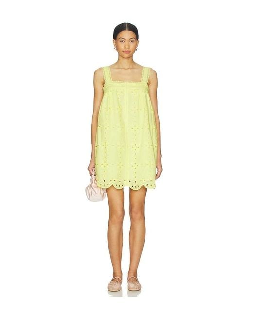 Line & Dot Yellow Marga Mini Dress
