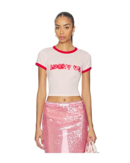 KENZO Red Gots Words Cropped T-Shirt