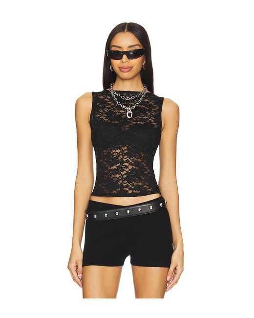 MORE TO COME Black Iris Lace Top