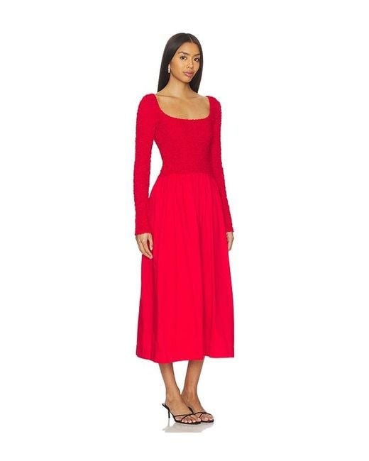 Damson Madder Malinda Super Smocked Dress in Red | Lyst