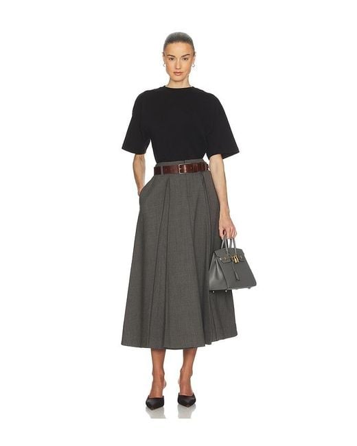 Helsa Gray Wool Blend Pleated Skirt