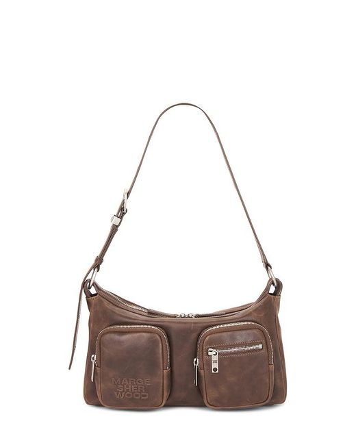 MARGE SHERWOOD Brown Outpocket Hobo Bag