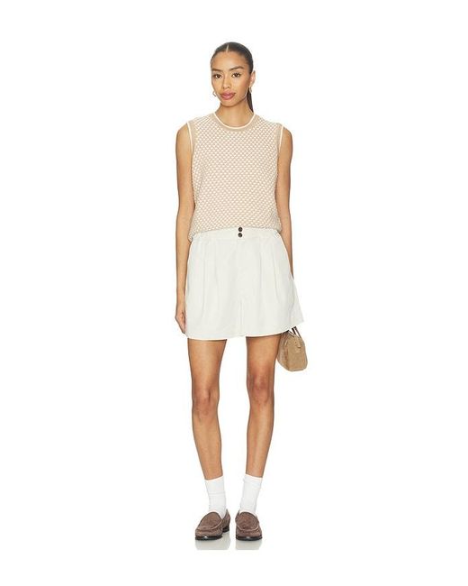 Varley White Jenson Stitch Knit Tank Top