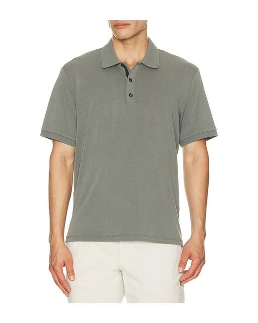 Rag & Bone Gray Tech Pique Slim Polo for men