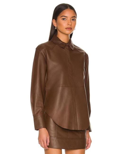 Camila Coelho Nelli Leather Blouse in 
