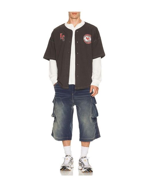 Junk Food Black Chiefs Baseball Jersey for men
