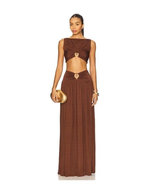 Lovers + Friends Brown Lotte Maxi Skirt