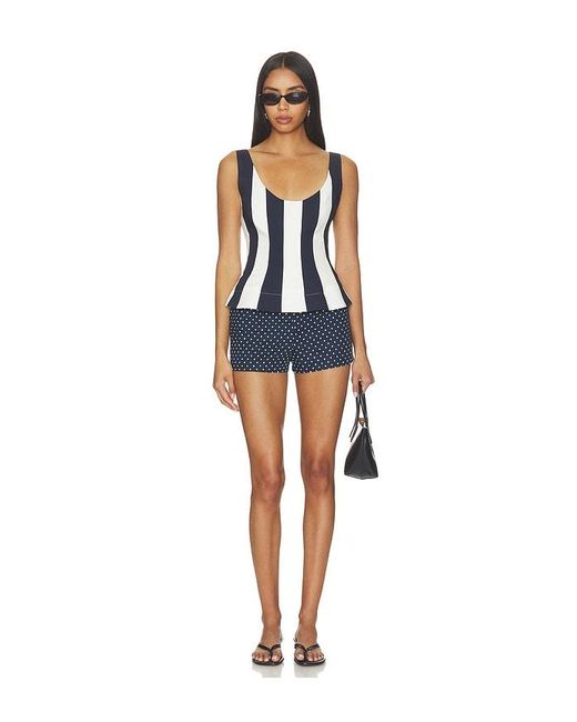 Caroline Constas Blue Brielle Sleeveless Top