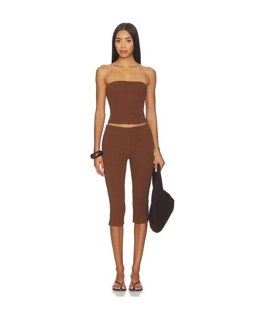 MORE TO COME Brown Siara Capri Set