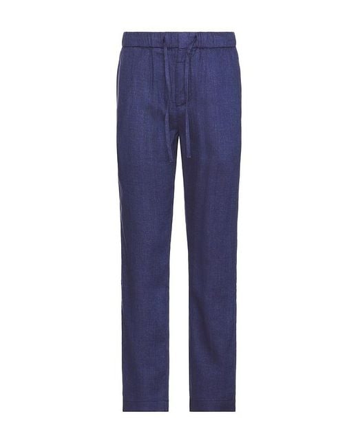 Frescobol Carioca Blue Oscar Linen Chino Pant for men