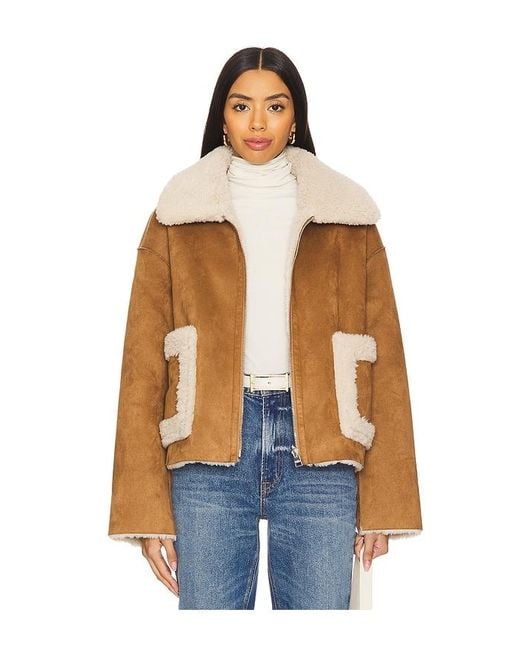 Jakke Blue Vera Faux Shearling Aviator