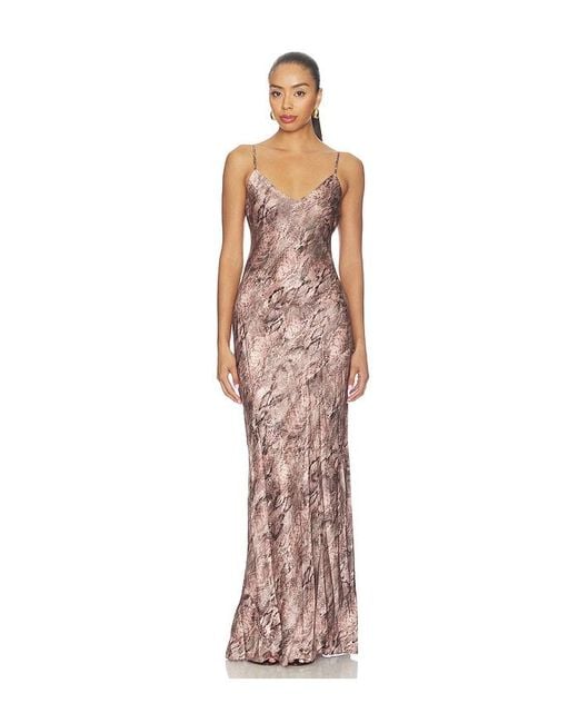 L'Agence Natural Serita Maxi Bias Dress