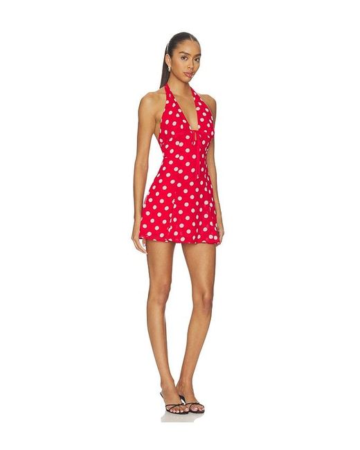 MORE TO COME Red Olivea Halter Mini Dress