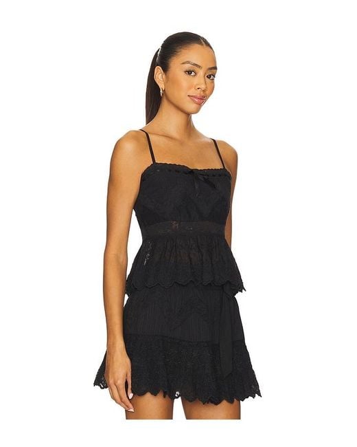 LoveShackFancy Black Rowina Top