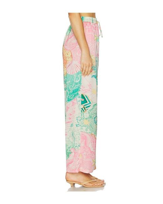 Kulani Kinis Green Draw String Resort Wide Leg Pant