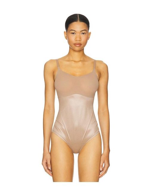 Spanx White Shape Invisible Cami Thong Bodysuit