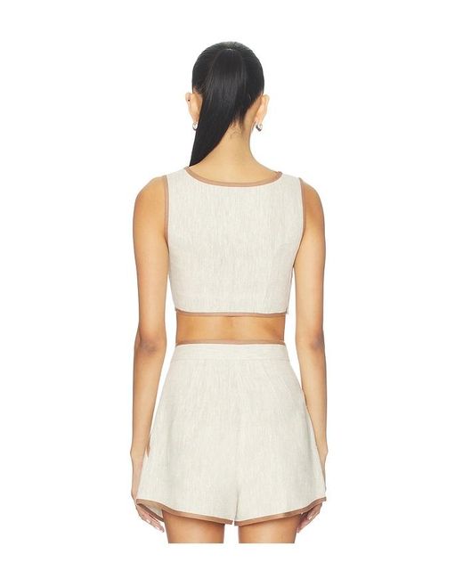 Matthew Bruch White Bound Cutout Crop Top