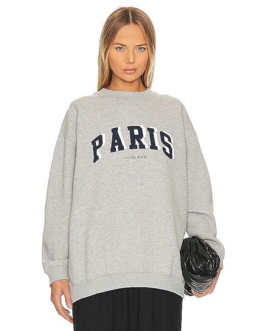 Anine Bing Gray Tyler Paris Sweatshirt