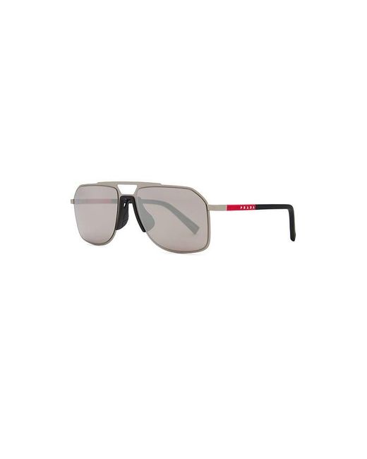 Prada Metallic Rectangular Sunglasses for men