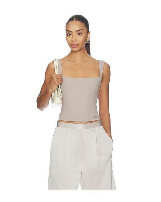 Susana Monaco White Wide Angle Strap Tank Top